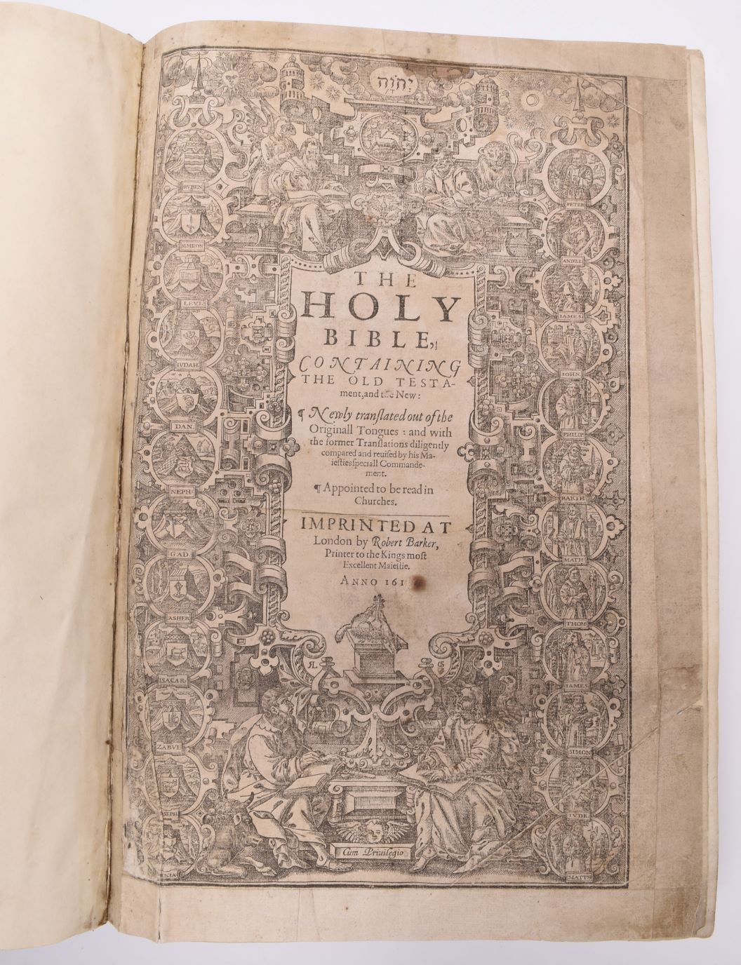 HOLY BIBLE, Robert Barker, 1613. King James version. Large folio. Black Letter in two columns with 72 lines to a full column. Halls Fine Art